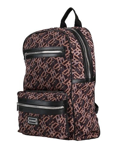LES HOMMES Backpacks Black Textile fibers, Soft Leather