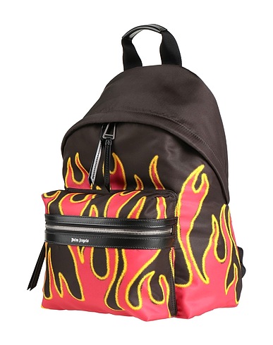 PALM ANGELS Rucksäcke Schwarz 100% Polyester, Kalbsleder