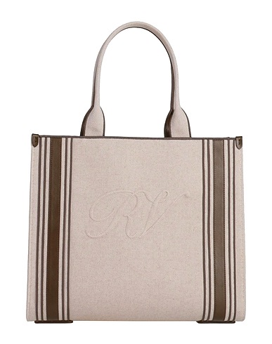 ROGER VIVIER Bolso de mano Gris perla Algodón, Piel