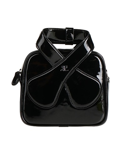 COURRÈGES Handbag Black 66% Polyurethane, 34% Polyester