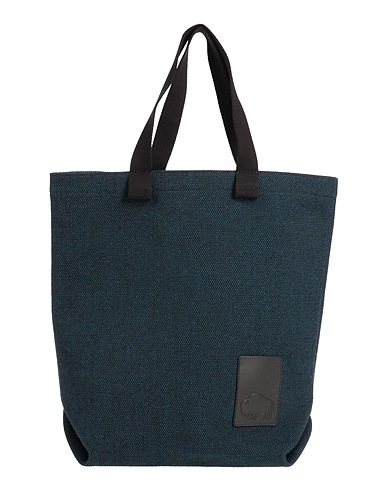 IL BISONTE Handbag Slate blue Textile fibres, Soft Leather