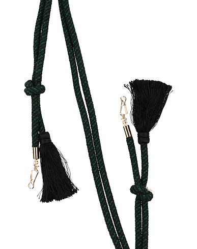 VALEXTRA Accessori borsa e charm Verde Fibre tessili