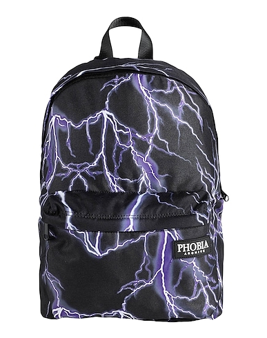 PHOBIA ARCHIVE Rucksäcke BLACK BACKPACK WITH PURPLE LIGHTNING
 Schwarz 100% Polyester