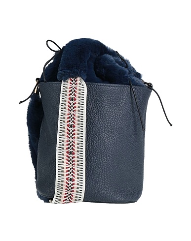 ANITA BILARDI Across-body bag Navy blue 100% Bovine leather, Cotton, Polyester