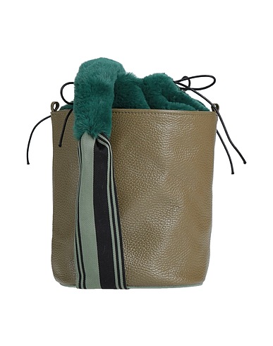 ANITA BILARDI Across-body bag Military green 100% Bovine leather, Cotton, Polyester