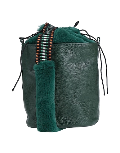 ANITA BILARDI Across-body bag Dark green 100% Bovine leather, Cotton, Polyester