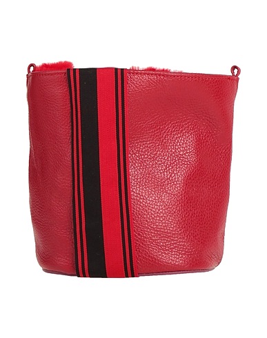 ANITA BILARDI Umhängetasche Rot 100% Rindsleder, Baumwolle, Polyester
