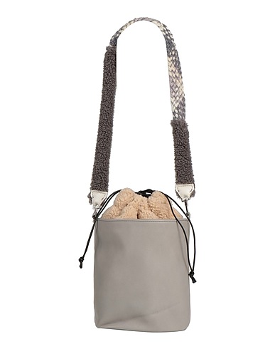 ANITA BILARDI Shoulder bag Lead 100% Bovine leather, Cotton, Polyester, Plush fabric