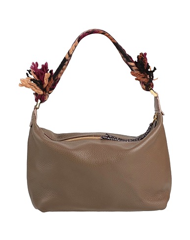 ANITA BILARDI Handtasche Maulwurfsgrau Stierleder, Baumwolle, Polyester