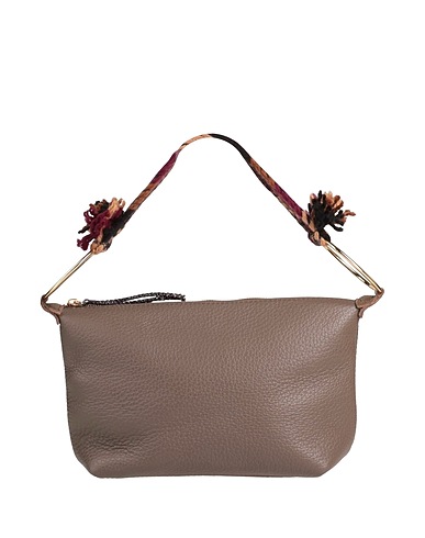 ANITA BILARDI Handbag Taupe Calfskin, Cotton, Polyester