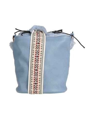 ANITA BILARDI Across-body bag Light blue 100% Bovine leather, Cotton, Polyester