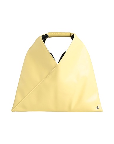 MM6 MAISON MARGIELA ハンドバッグ パステルイエロー ポリエステル 60% / ポリウレタン 40% / 牛革 / 銅