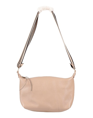 ANITA BILARDI Shoulder bag Beige 100% Cotton, Bovine leather
