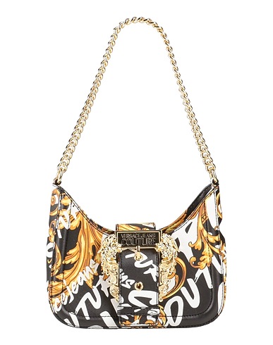 VERSACE JEANS COUTURE Handbag Black 100% Polyester, Polyurethane resin