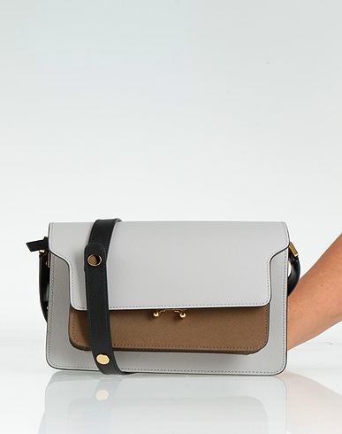 MARNI Across-body bag Grey 100% Bovine leather, Brass, Steel