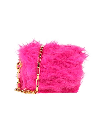 MARNI Borsa a tracolla Fucsia 50% Modal, 34% Acrilico, 16% Poliestere, Pelle
