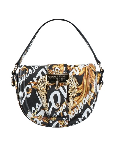 VERSACE JEANS COUTURE Handbag Black 100% Polyester, Polyurethane resin