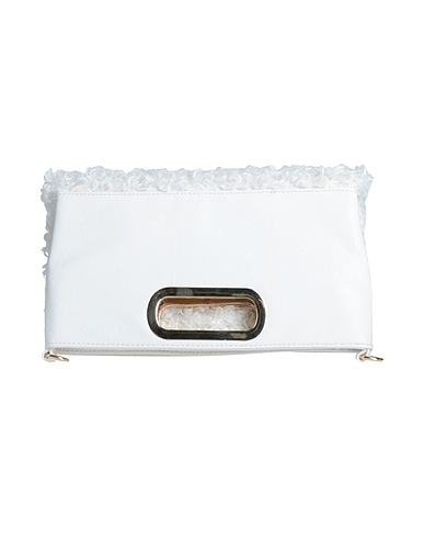 LA MILANESA Handbag White Soft Leather, Textile fibres