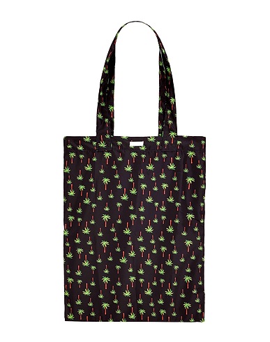 8 by YOOX Shoulder bag PRINTED ESSENTIAL SHOPPER
 Black 100% Recycled polyester