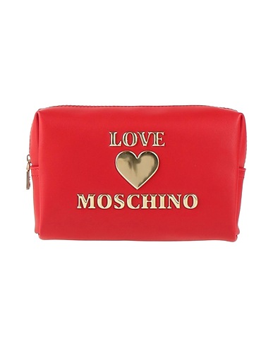 LOVE MOSCHINO Beauty case Red 100% Polyurethane