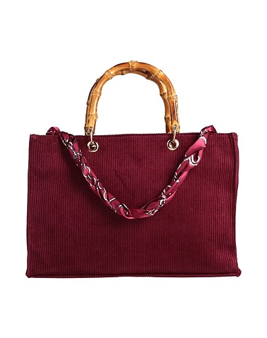 MIA BAG Handbag Burgundy 100% Cotton