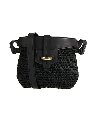 KHOKHO Borsa a tracolla Nero 60% Fibre naturali, 35% Pelle di bovino, 5% Altre Fibre