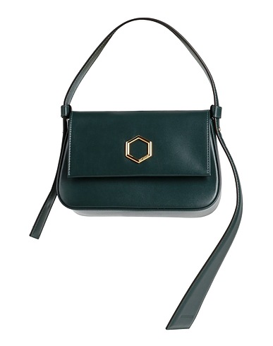 HIBOURAMA Handbag Dark green Soft Leather