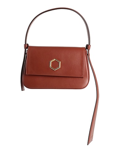 HIBOURAMA Handbag Brown Soft Leather