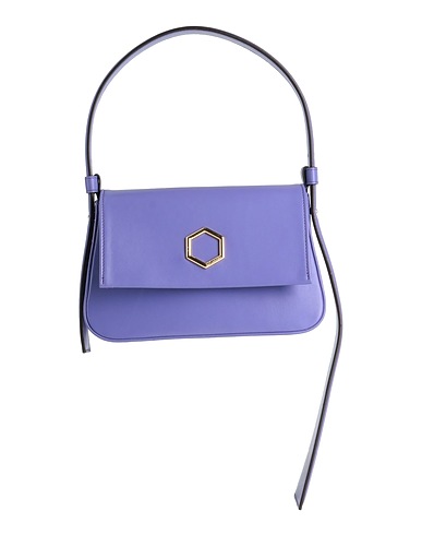 HIBOURAMA Handbag Purple Soft Leather