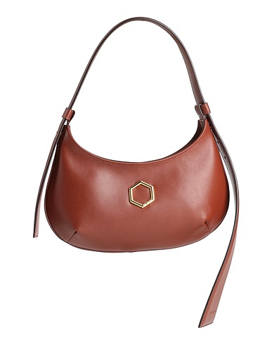 HIBOURAMA Handbag Brown Soft Leather