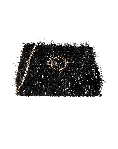 HIBOURAMA Across-body bag Black Textile fibres, Soft Leather
