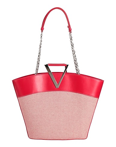 ROGER VIVIER Shoulder bag Red Textile fibres, Soft Leather