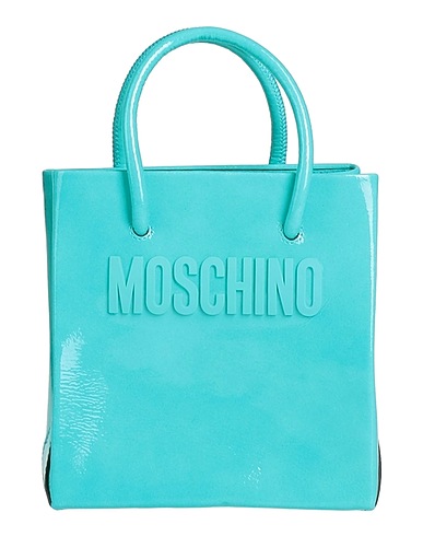 MOSCHINO Handbag Turquoise Soft Leather