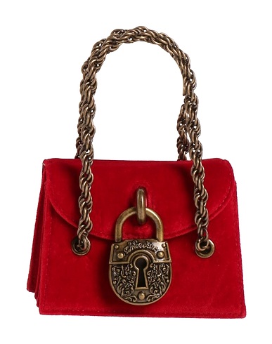 MOSCHINO Borsa a mano Rosso Fibre tessili, Pelle