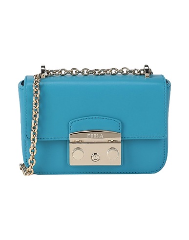 FURLA Shoulder bag METROPOLIS MINI CROSSBODY
 Turquoise 100% Leather