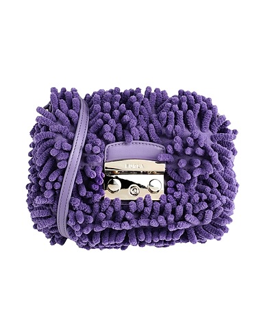 FURLA Cross-body bags Purple 54% Cotton, 36% Polyester, 10% Soft Leather