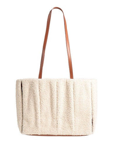 THEMOIRÈ Shoulder bag Beige Textile fibers, Leather