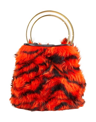 MARNI Handbag Tomato red 40% Calfskin, 30% Brass, 30% Shearling