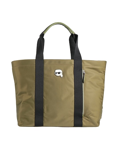 KARL LAGERFELD Handbag K/IKONIK 2.0 NYLON ZIP TOTE
 Military green 97% Recycled polyamide, 2% Polyester, 1% Polyurethane