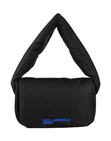 KARL LAGERFELD JEANS Handbag PADDED NYLON SHOULDER BAG FLAP
 Black 100% Recycled polyester