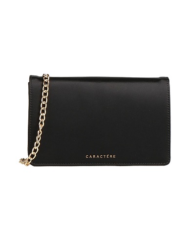 CARACTÈRE Cross-body bags Black 100% Polyester, Metal