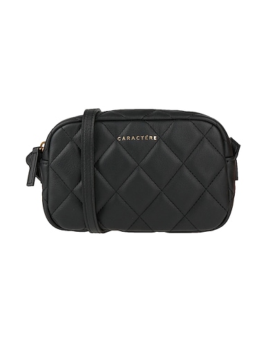 CARACTÈRE Across-body bag Black 100% Polyurethane, Metal
