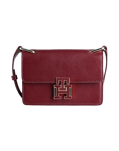 TOMMY HILFIGER Umhängetasche Bordeaux 100% Rindsleder
