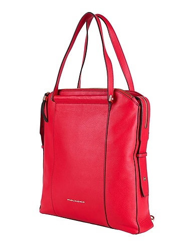 PIQUADRO Rucksacks Red Bovine leather, EVA (Ethylene - Vinyl - Acetate), Nylon, Polyester, Metal