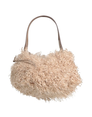 ANITA BILARDI Handtasche Hellbraun Lammfell, Baumwolle