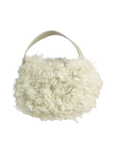 ANITA BILARDI Handbag Sage green Lamb fur, Cotton