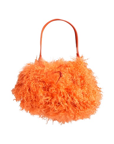 ANITA BILARDI Borsa a mano Arancione Pelliccia di agnello, Cotone
