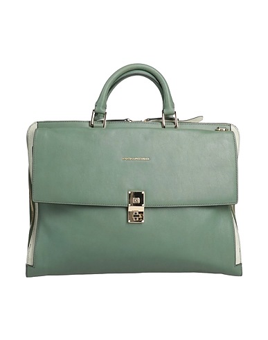 PIQUADRO Borsa a mano Verde salvia Pelle di bovino, EVA (Etilene - Vinil - Acetato), Nylon, Poliestere, Metallo