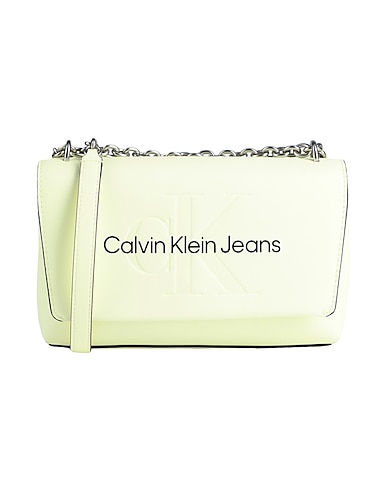 CALVIN KLEIN JEANS Across-body bag Pastel yellow 100% Polyurethane