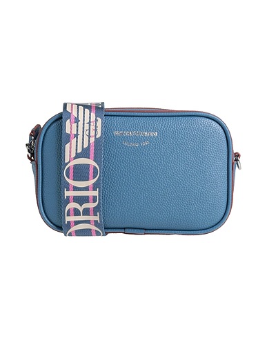 EMPORIO ARMANI Cross-body bags Slate blue 100% Polyurethane, Polyester